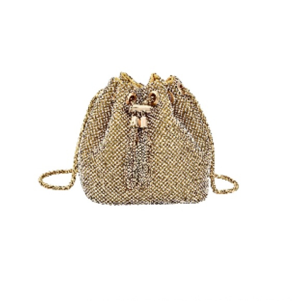 Elegant Gold Drawstring Women's Bag